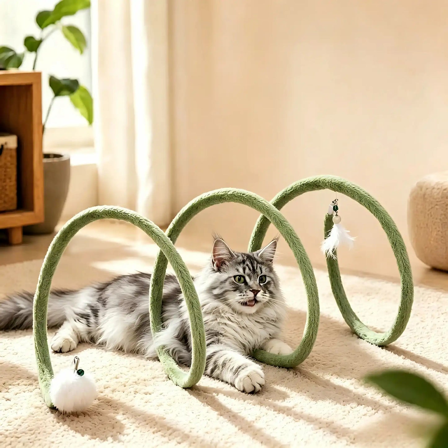 Cozy Plush Cat Tunnel Toy